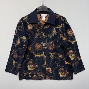 NWT Susan Graver Women Embroidered Blazer Jacket Size Large Floral C003 -12